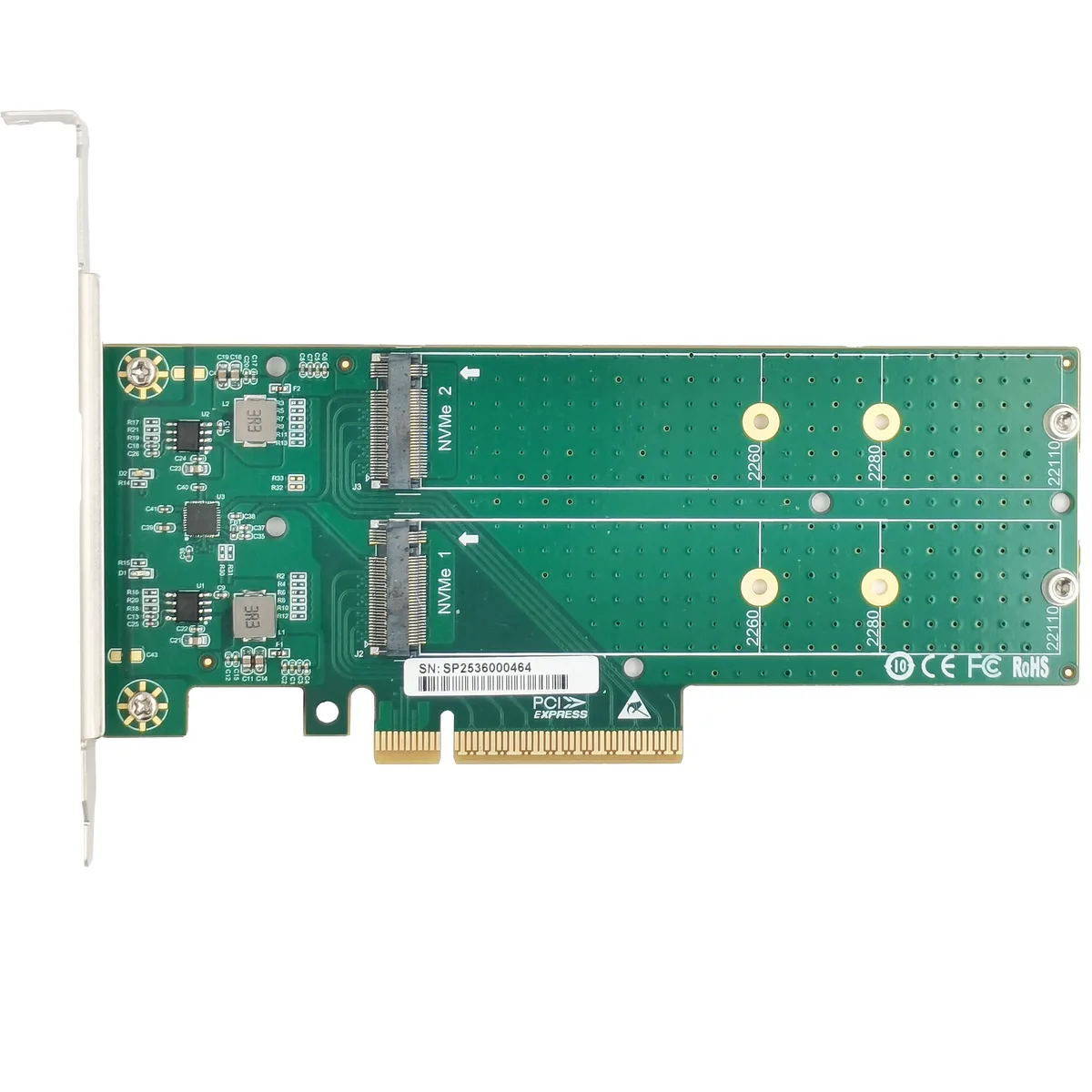 eshinreal eshinreal XIC PE482 PCIe x8 Dual M.2 NVMe expansion card — صورة المنتج