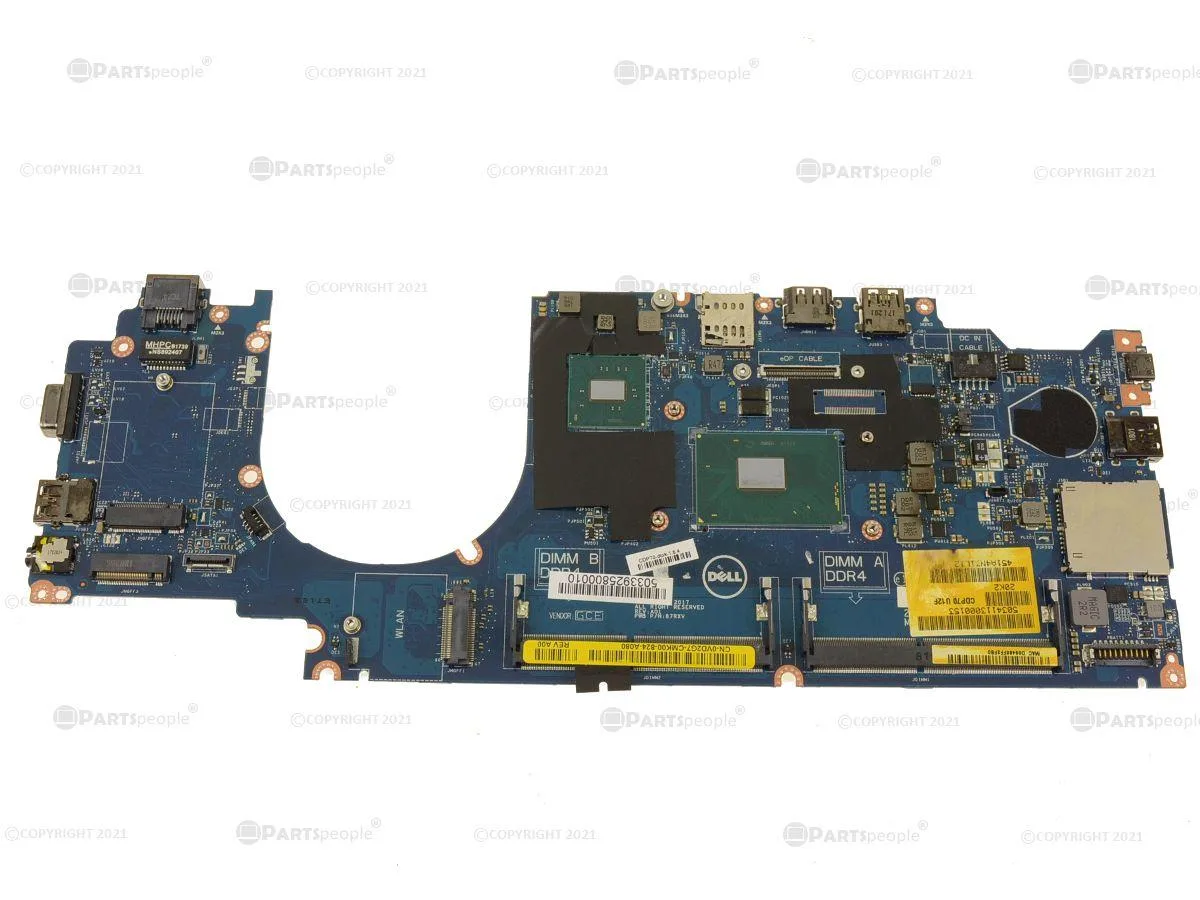 Green Dell Latitude 5480 motherboard with silver i5-6440HQ 2.6GHz processor and black ports