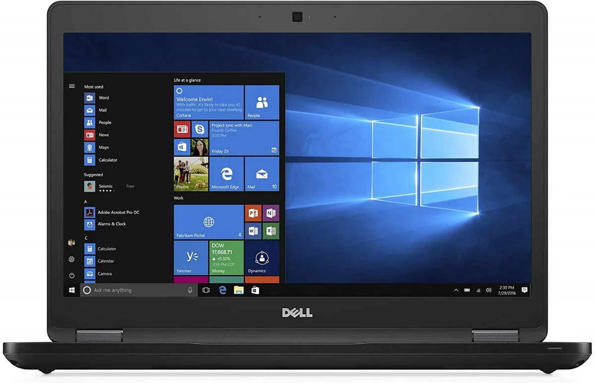 Black Dell 5480 laptop closed on a flat surface
