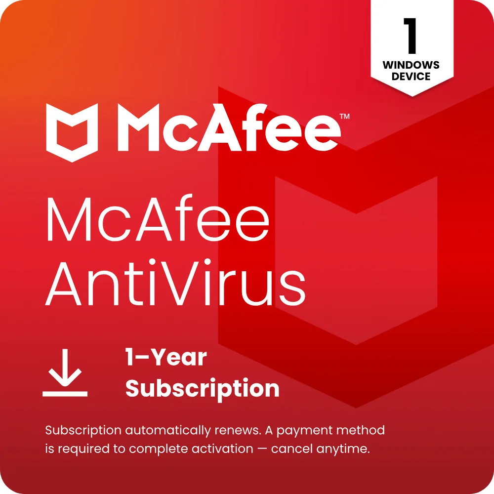 McAfee McAfee MAB51ENG1RAAD Antivirus 1 Device 1 Year Windows 10 11 — fotografia produktu