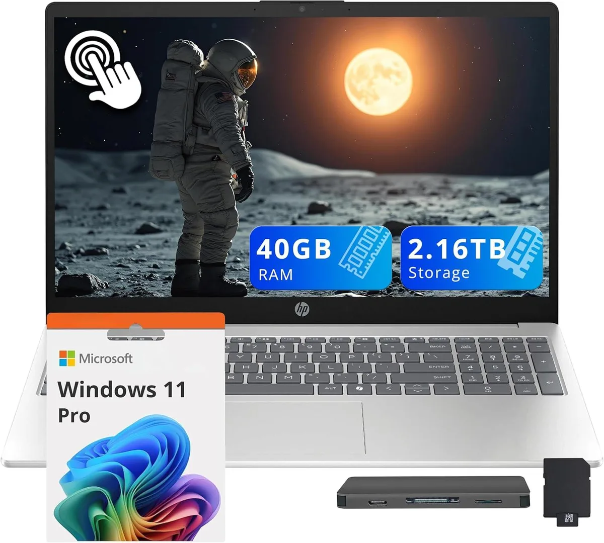 HP HP 15.6" FHD Touchscreen Business Laptop i5-1334U 40GB DDR4 2.16TB Storage Silver — 商品照片