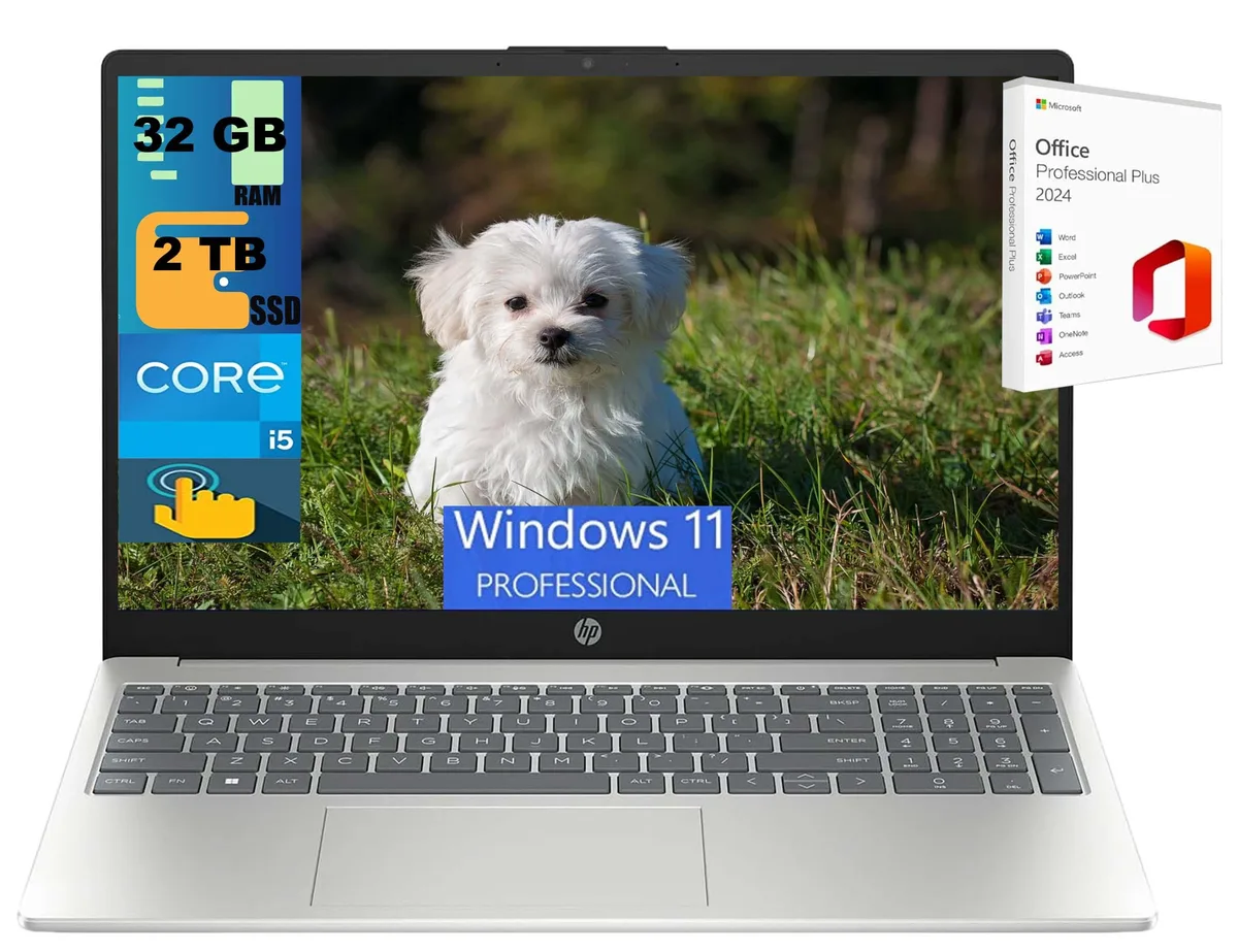 HP HP 15 laptop i5-1235U 32GB 2TB 15.6" HD touchscreen — photo du produit