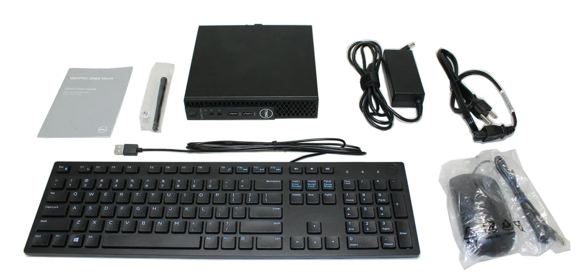 Small black desktop tower, micro form factor, compact square shape