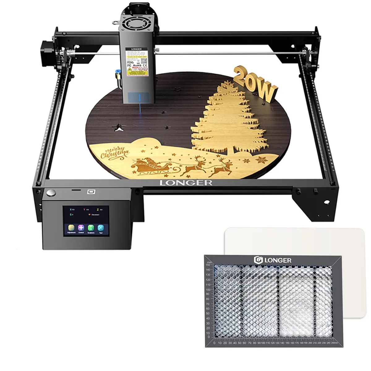 LONGER LONGER RAY5 20W Laser Engraver & Honeycomb Table 11.8"x7.8"x.86 — produktbild