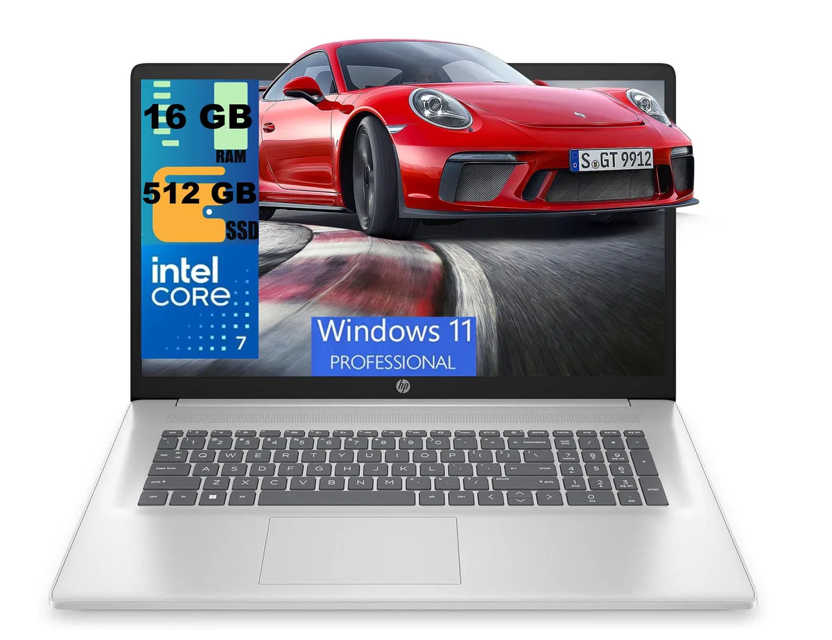 HP HP 17 laptop Intel Core 7 150U 10-core 16GB 512GB 17.3" HD+ touchscreen Windows 11 Pro — photo du produit