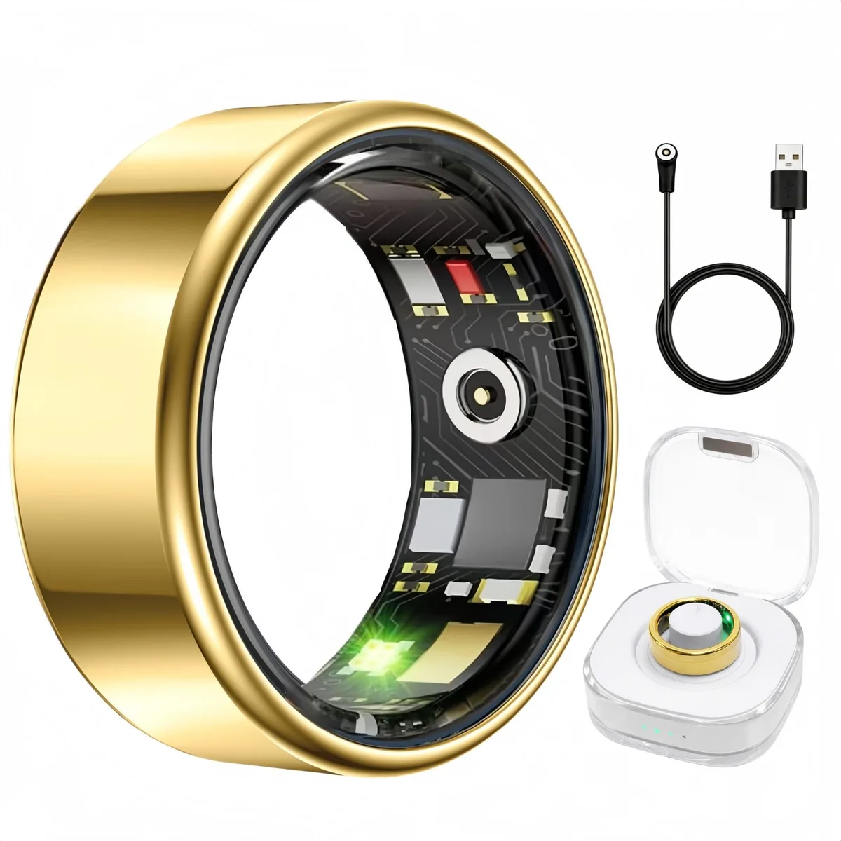  Aoyool SR300 Smart Ring Gold 38mm 24-hour monitoring — product photo