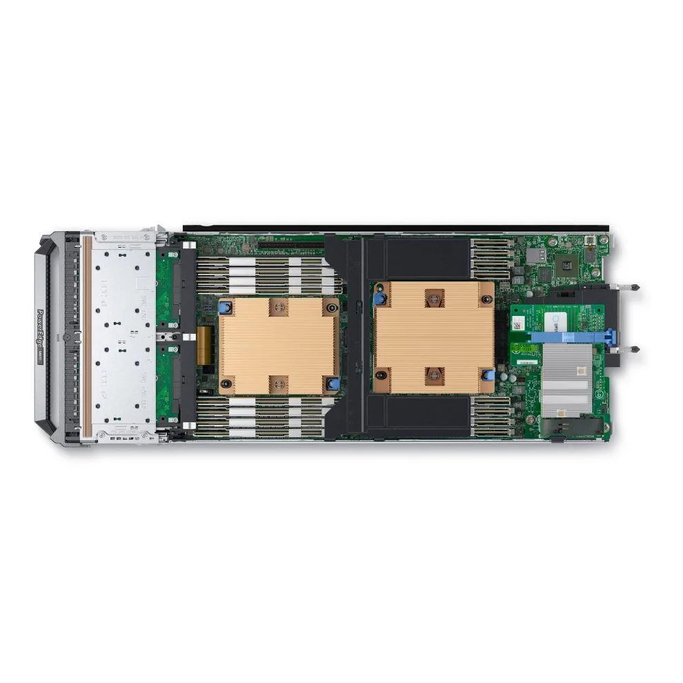 Silver rectangular blade server chassis with front drive bays and status LEDs