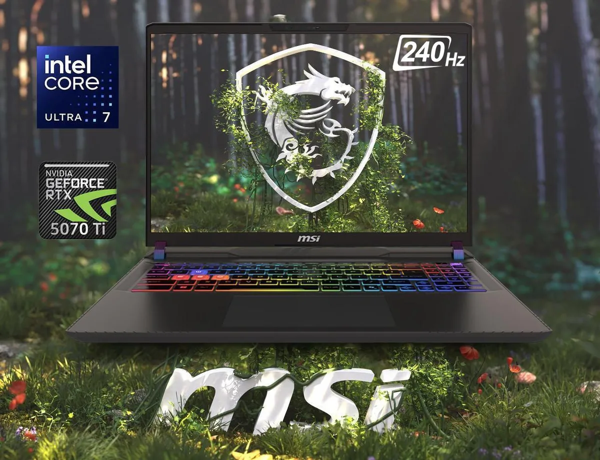 MSI MSI Vector 16 HX AI Intel Core Ultra 7 255HX RTX 5070 Ti 16GB 1TB 16" 240Hz QHD+ Gray gaming — product photo