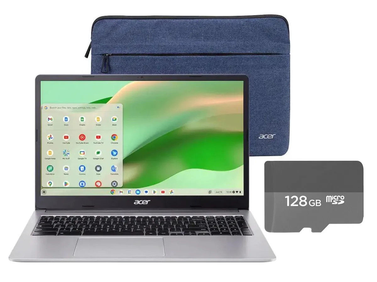 Silver 15.6 inch laptop, thin bezels, non-backlit keyboard, no touchscreen