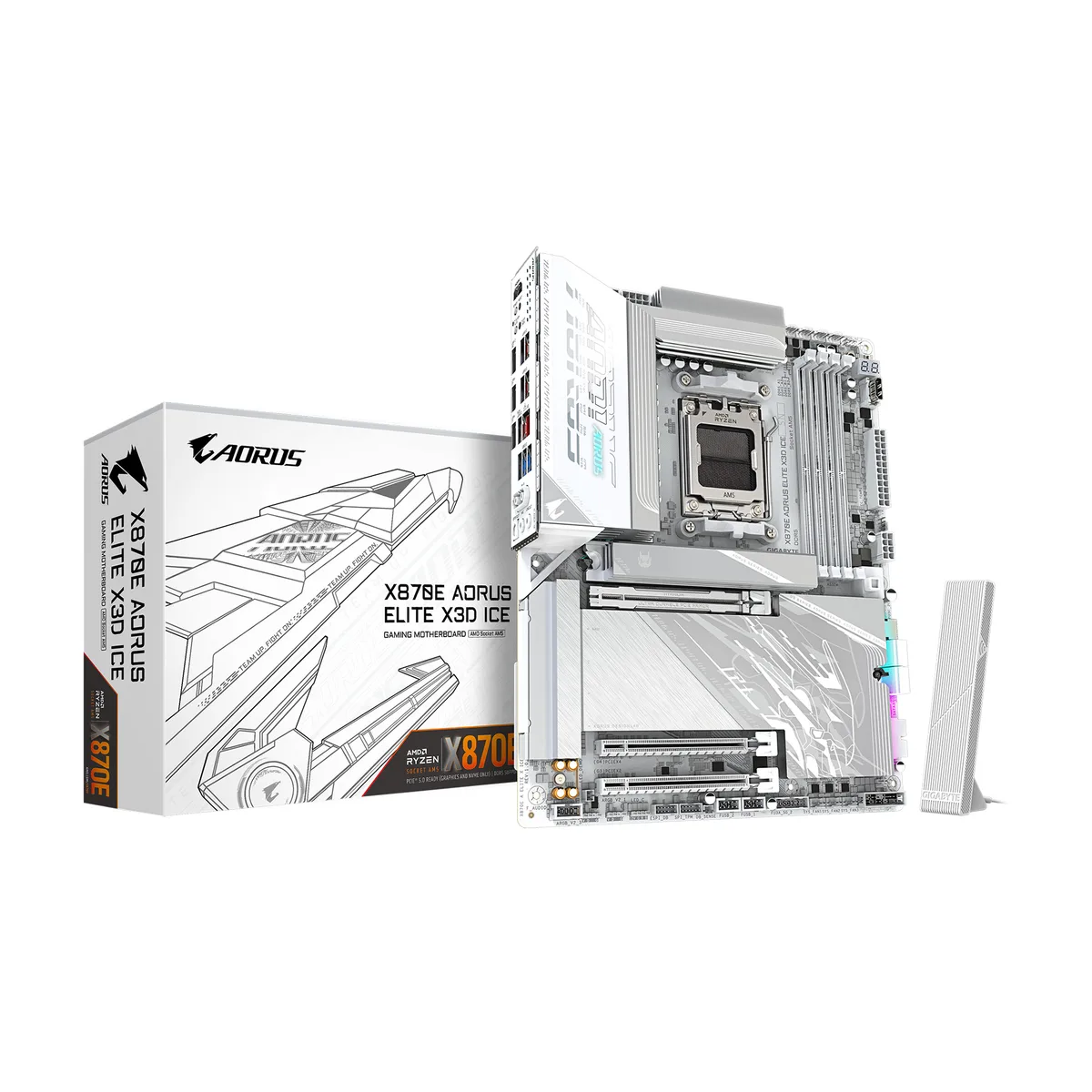 GIGABYTE GIGABYTE X870E AORUS ELITE X3D ICE AMD motherboard — product photo