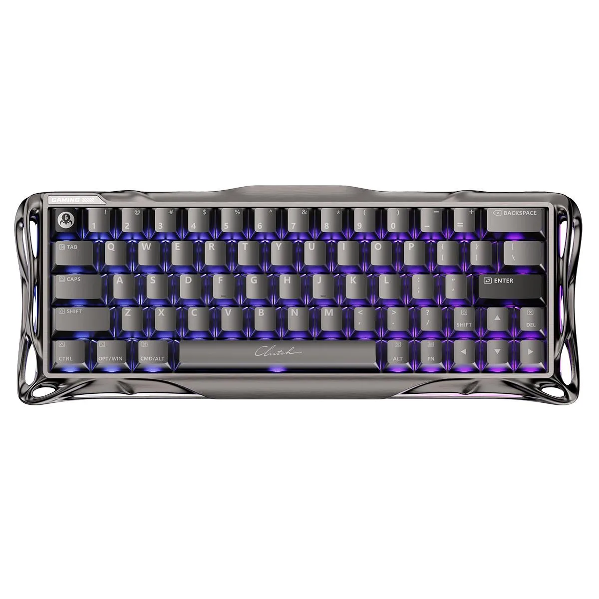 Compact 64-key GravaStar V60 PRO keyboard in GunMetal aluminium finish