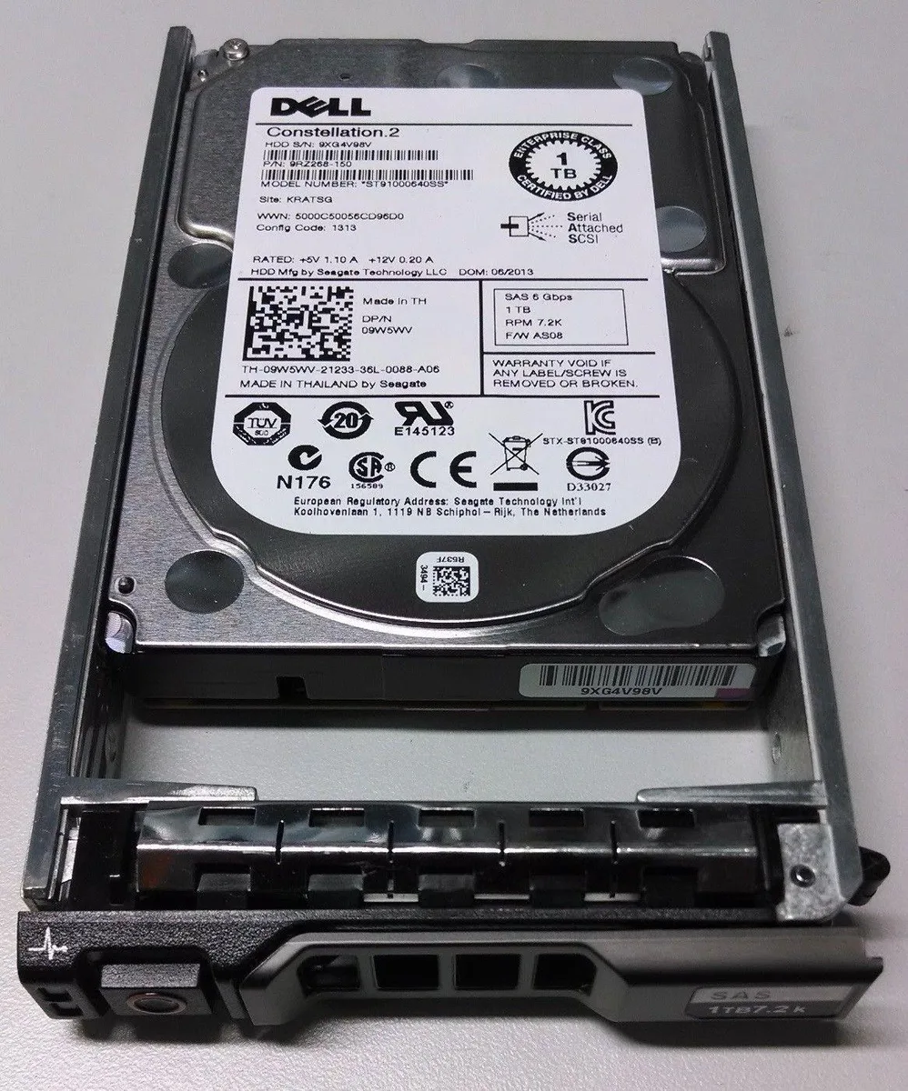 DELL DELL 9W5WV 1TB SAS 2.5in 7.2K 64MB internal hard drive — ภาพสินค้า