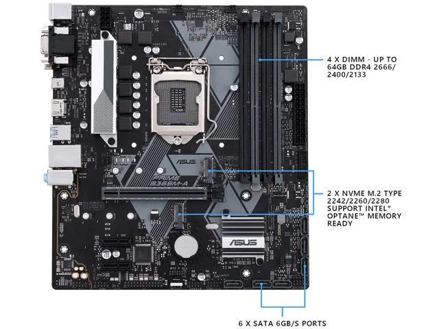 ASUS ASUS PRIME B365M-A Intel motherboard — 商品写真
