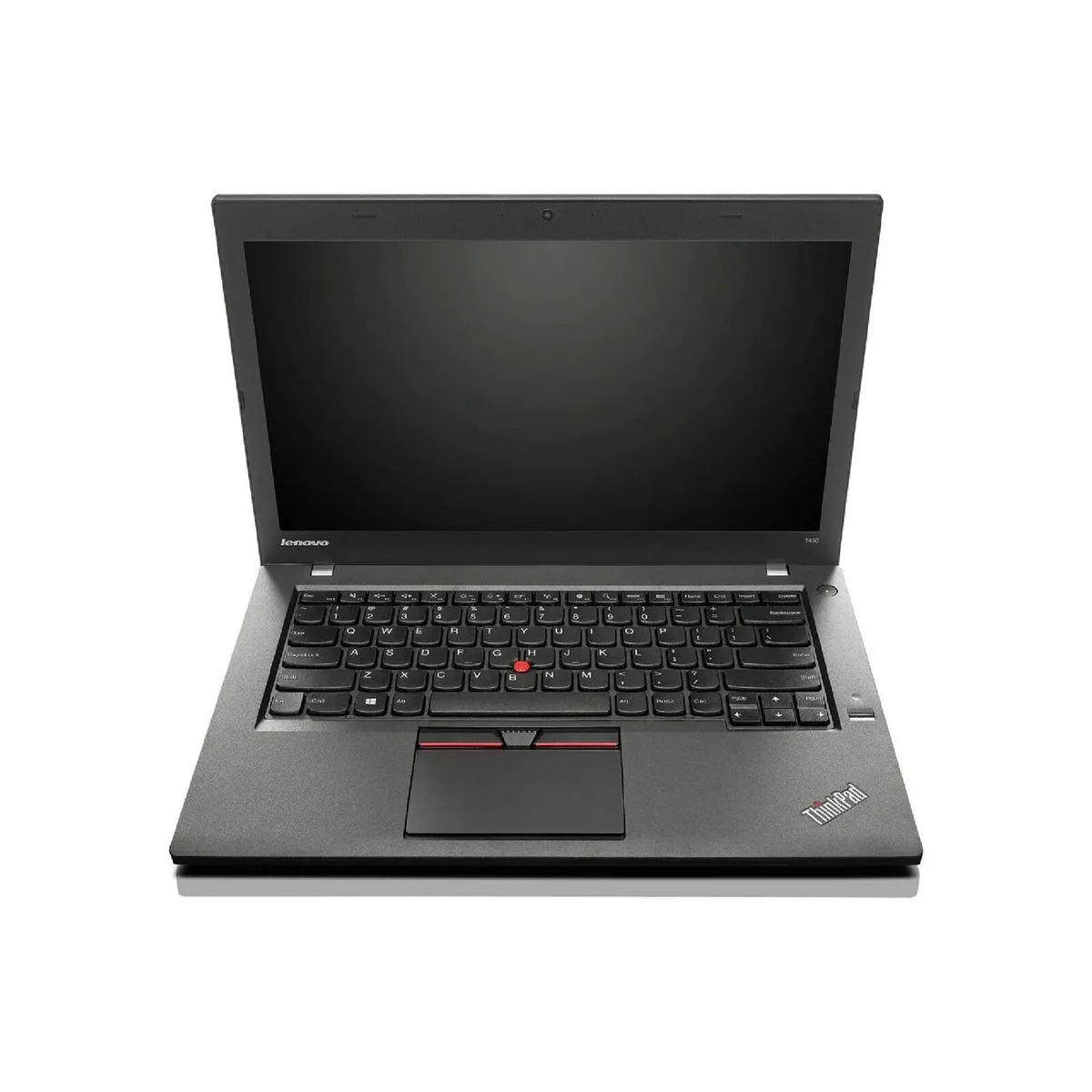 Black Lenovo ThinkPad T450 14 inch laptop closed matte finish