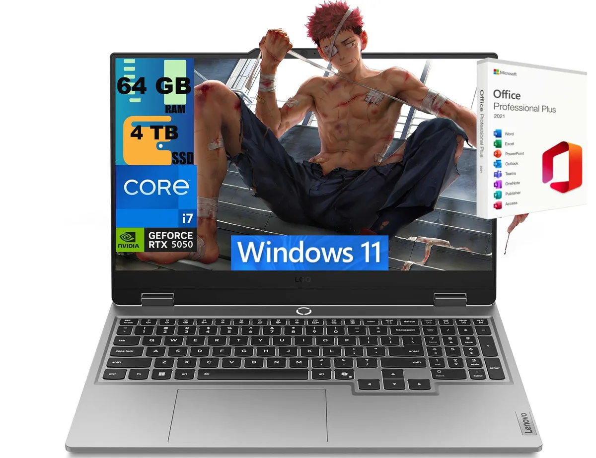 Gray 15.6 inch gaming laptop with matte finish and backlit keyboard