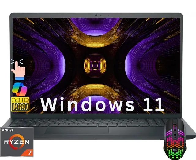 DELL DELL DC15255 laptop Ryzen 7 7730U 32GB 512GB 15.6" FHD Touch Home LED Mouse — product photo