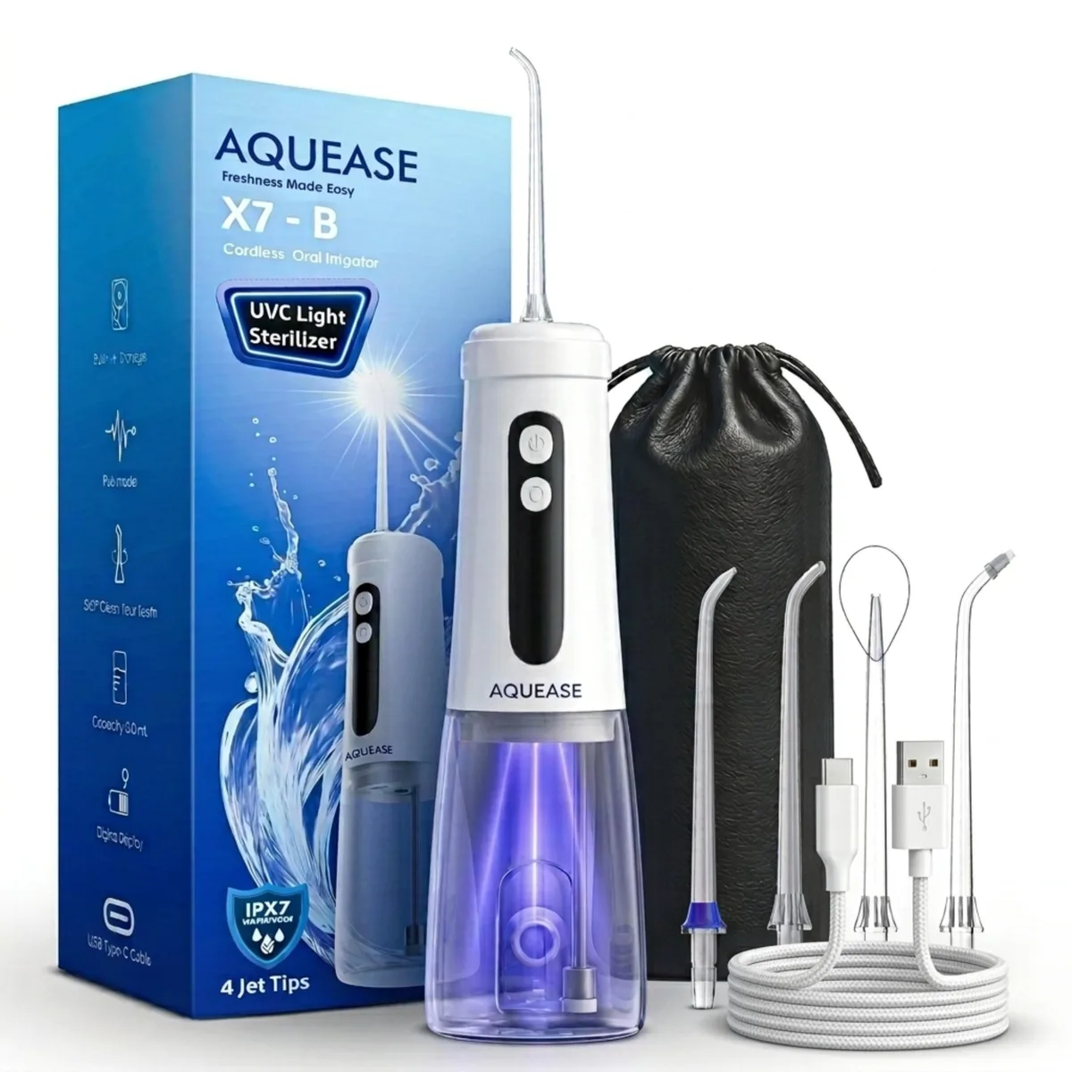 AQUEASE X7-B Oral Care 18 Settings 300 ml 24 h 90 s White — product photo