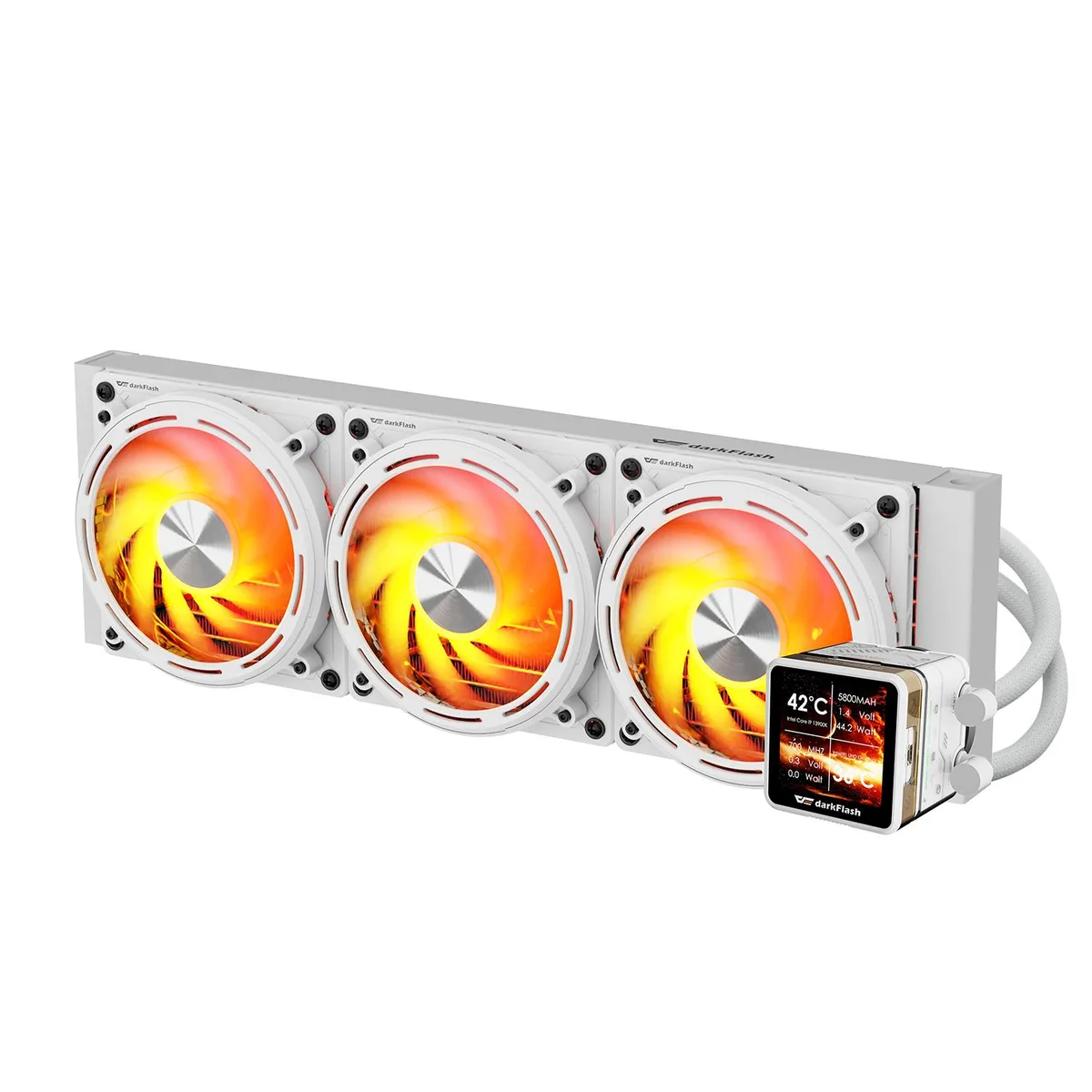 darkFlash darkFlash EXPLORE DE360 360mm AIO liquid cooler 2.88" IPS LCD White — foto del producto