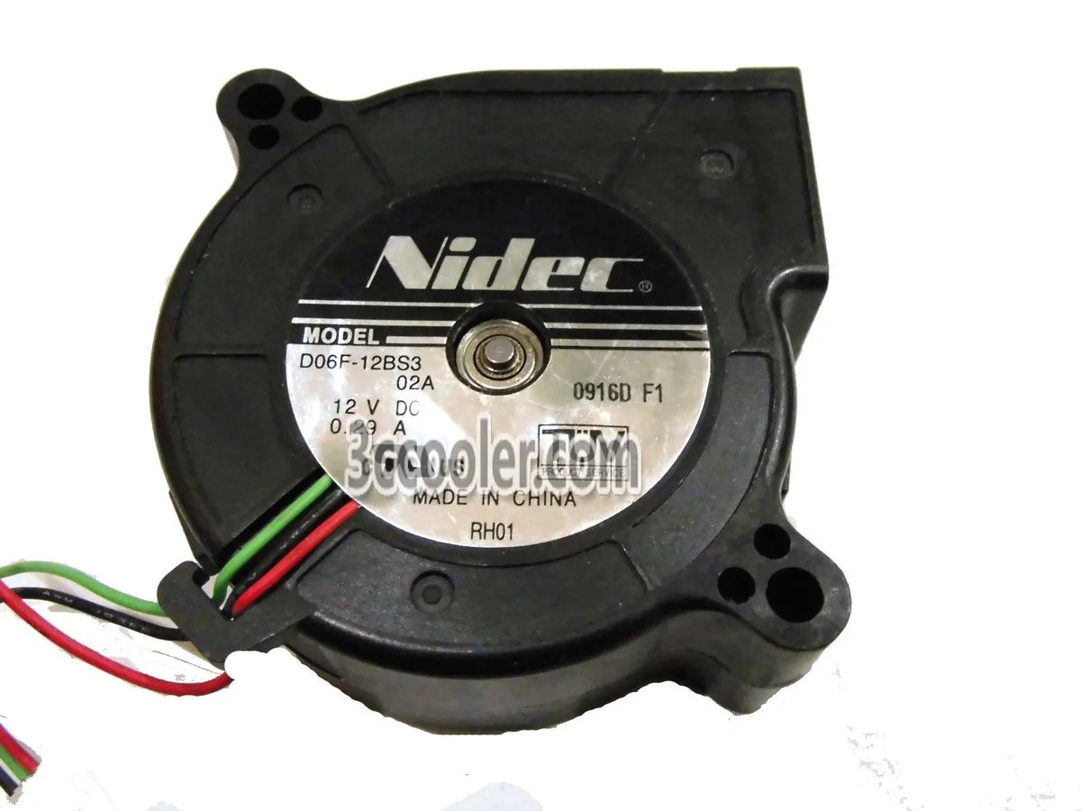 Black 60mm NIDEC blower fan with 3-pin connector