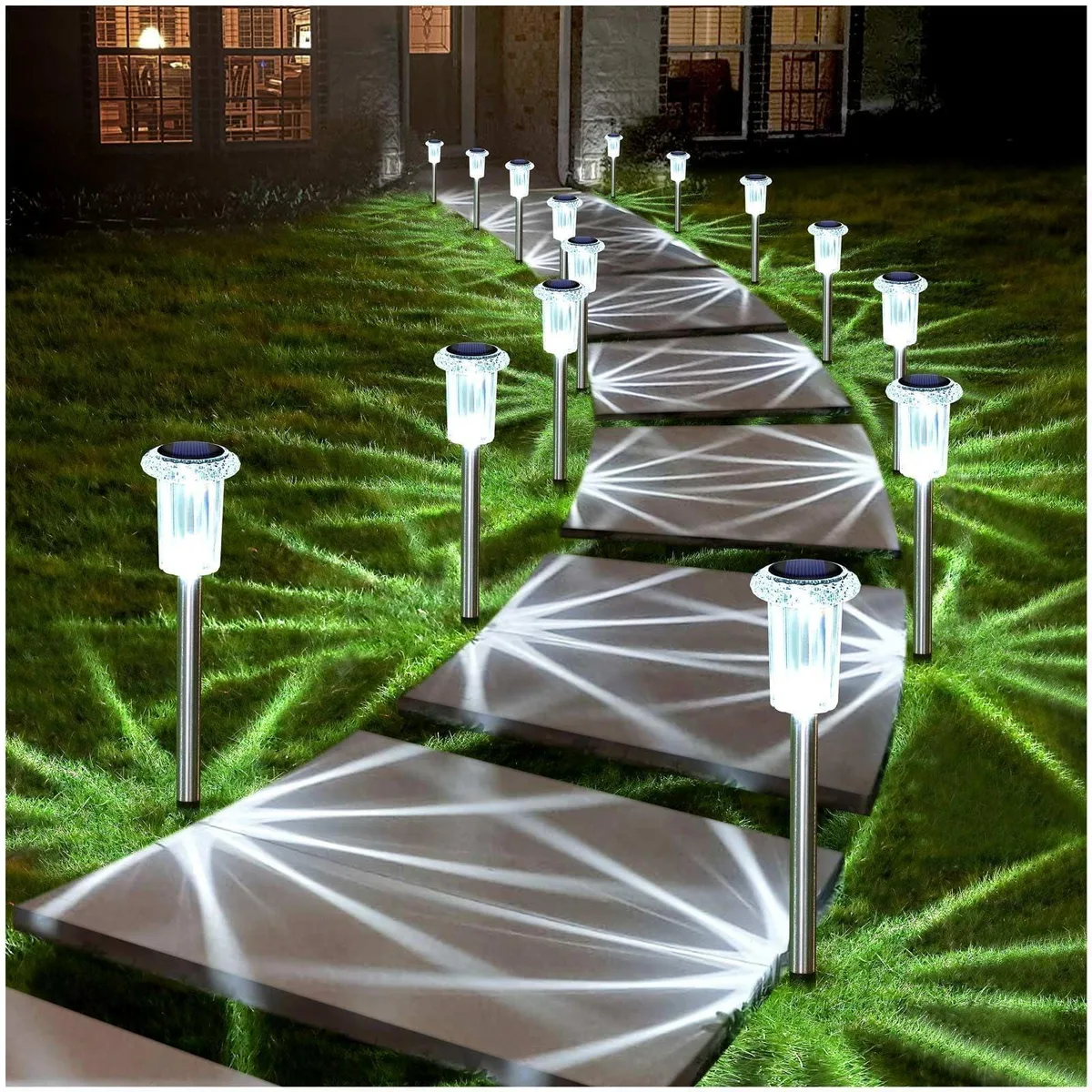  DenicMic CL-XDC Solar Path Lights 12 Pack 6000K Stainless Steel — fotografia produktu