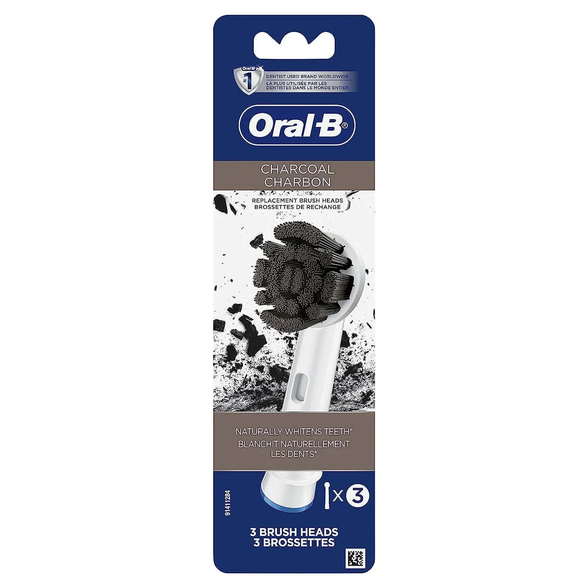  Oral-B Charcoal Replacement Brush Heads 3 Count EB20CH — product photo