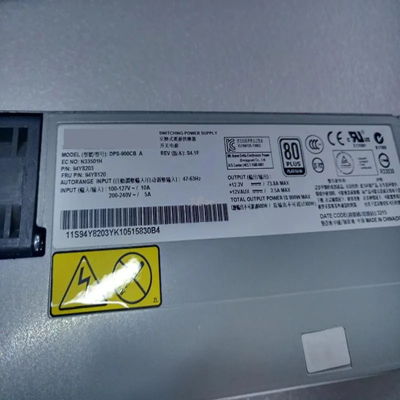 KHACHIMO KHACHIMO 900W ATX Power Supply DPS-900CB A 43X3315 94Y8087 94Y8067 94Y8118 7001606-J00 94Y8119 — photo du produit