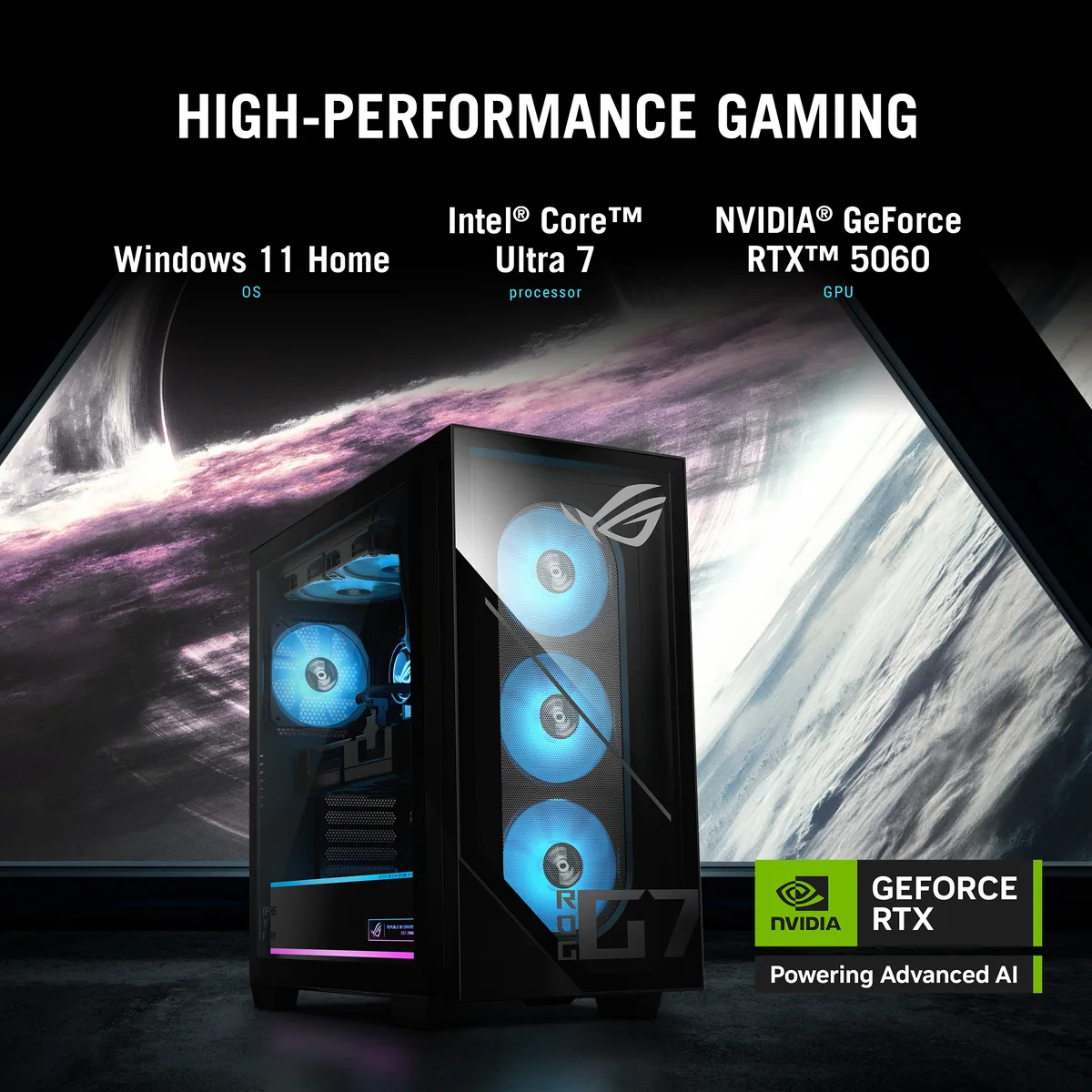 ASUS ASUS G700TF-DB774 Gaming PC Intel Core Ultra 7 265KF 16GB DDR5 1TB SSD RTX 5070 — product photo