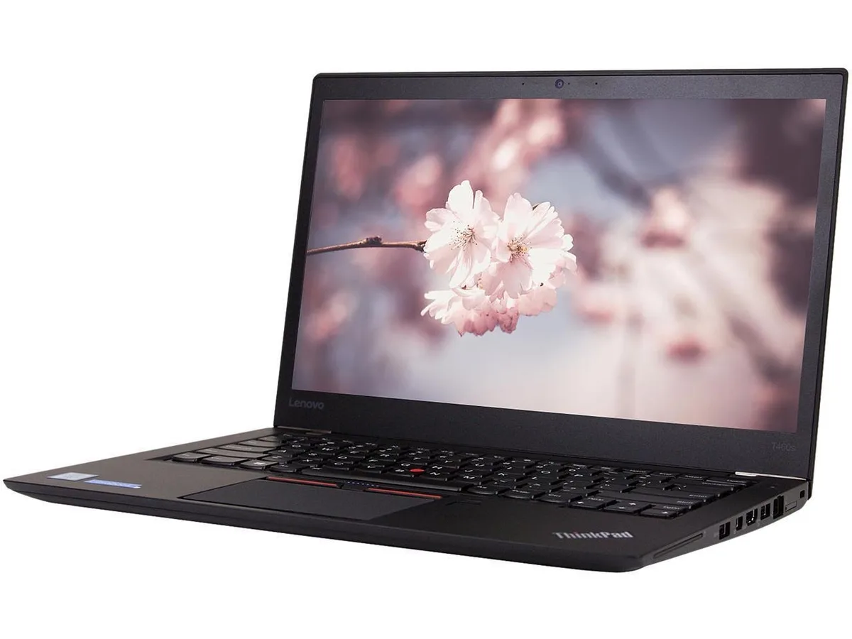 Black Lenovo ThinkPad T460s 14 inch laptop closed view