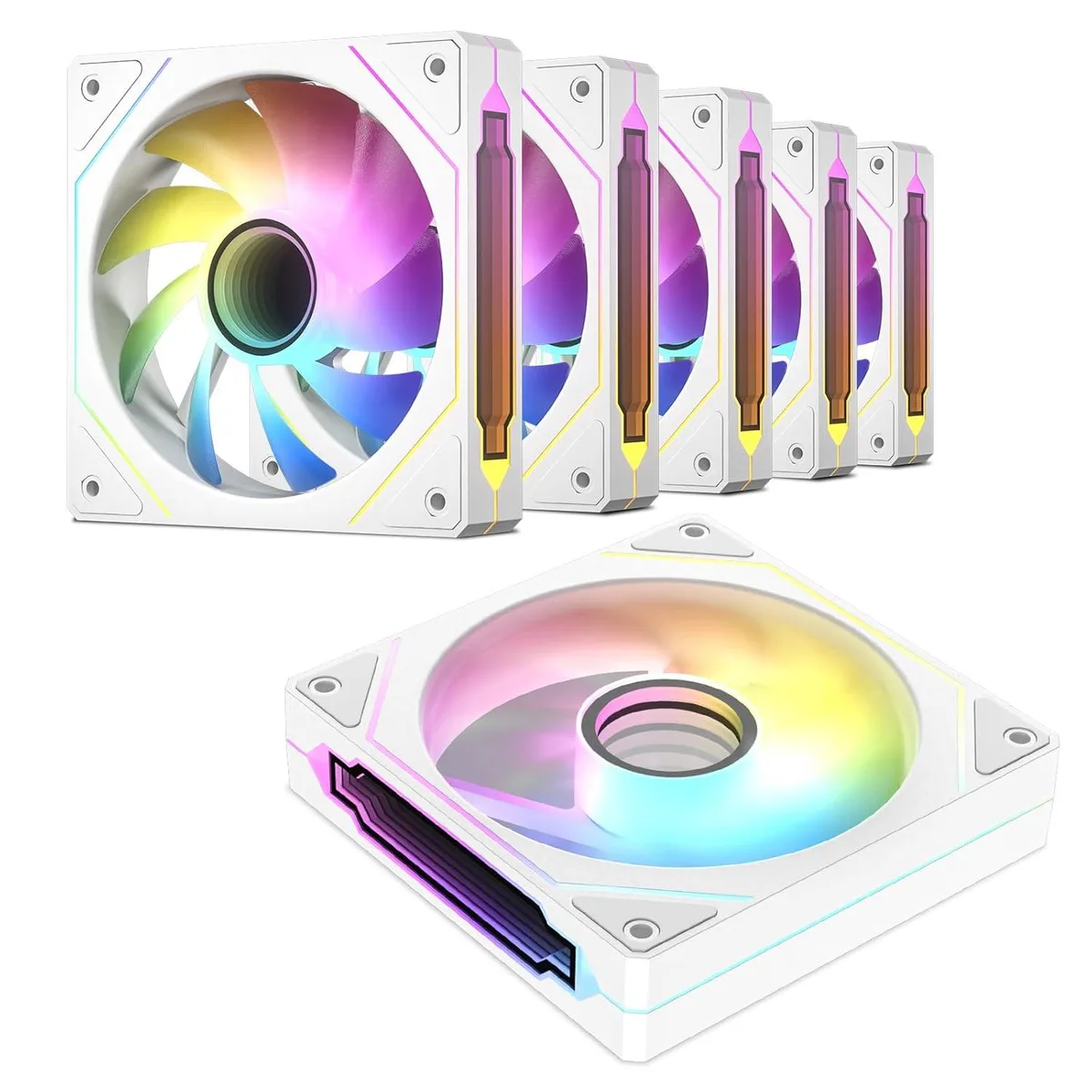 DARKROCK DARKROCK F120 6-Pack 120mm White ARGB Case Fans — foto del producto