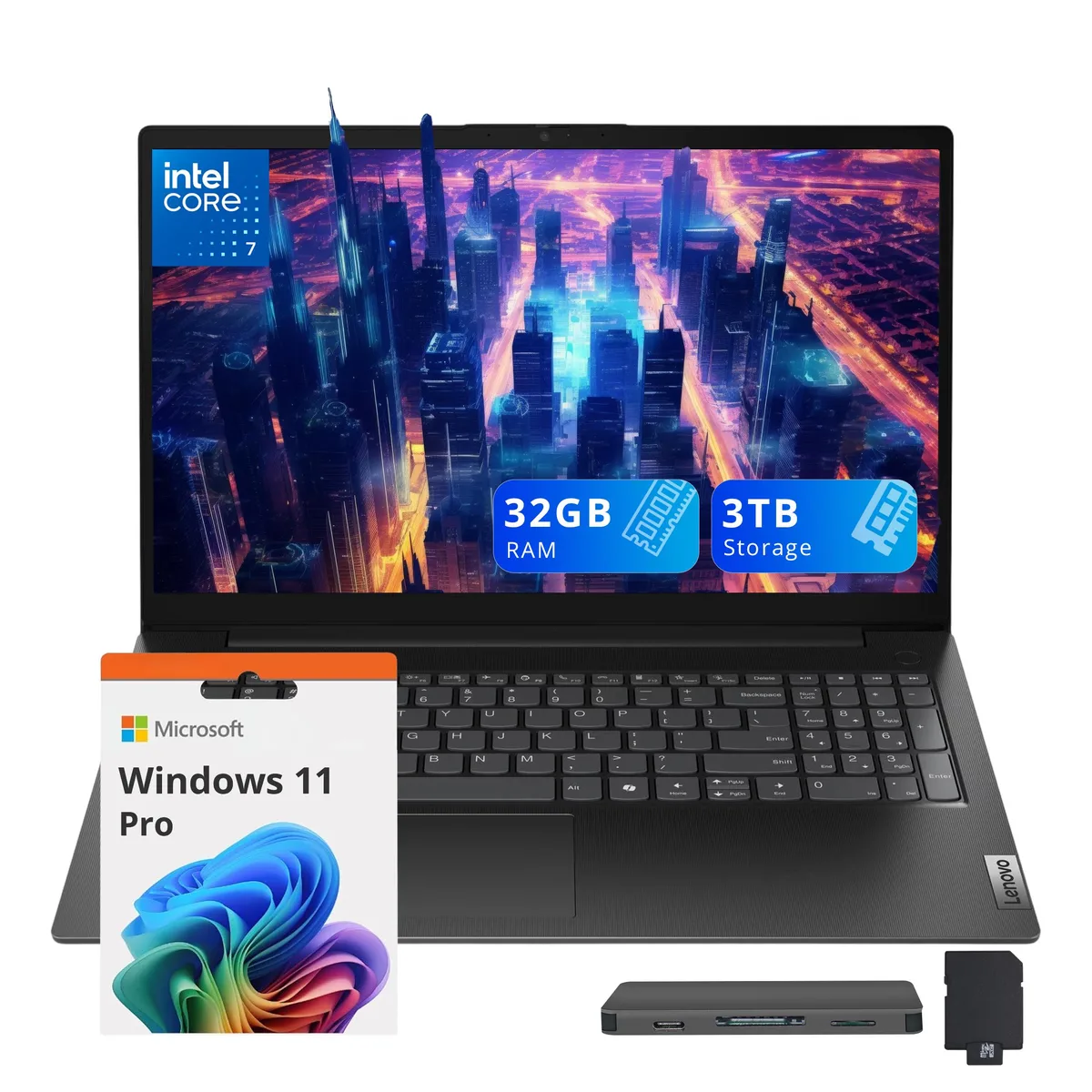 Lenovo Lenovo V15 Gen 5 15.6" FHD Business Laptop Core 7 240H 32GB 2TB SSD+1TB Dock Windows 11 Pro Black — صورة المنتج
