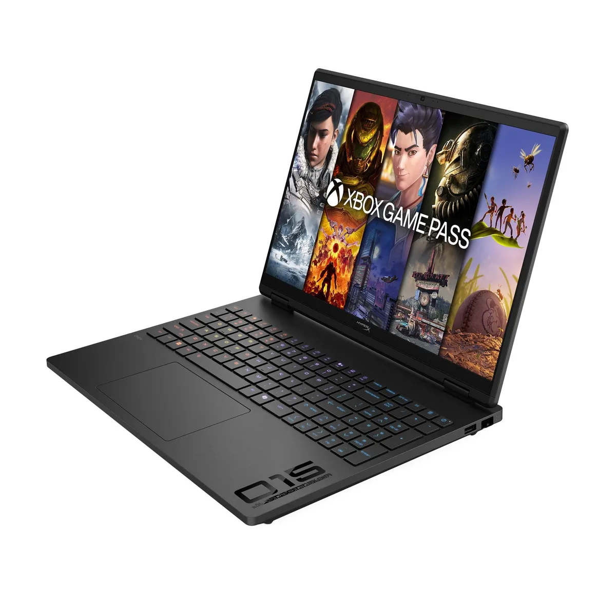 Black 15.3 inch gaming laptop with matte finish and narrow screen bezels