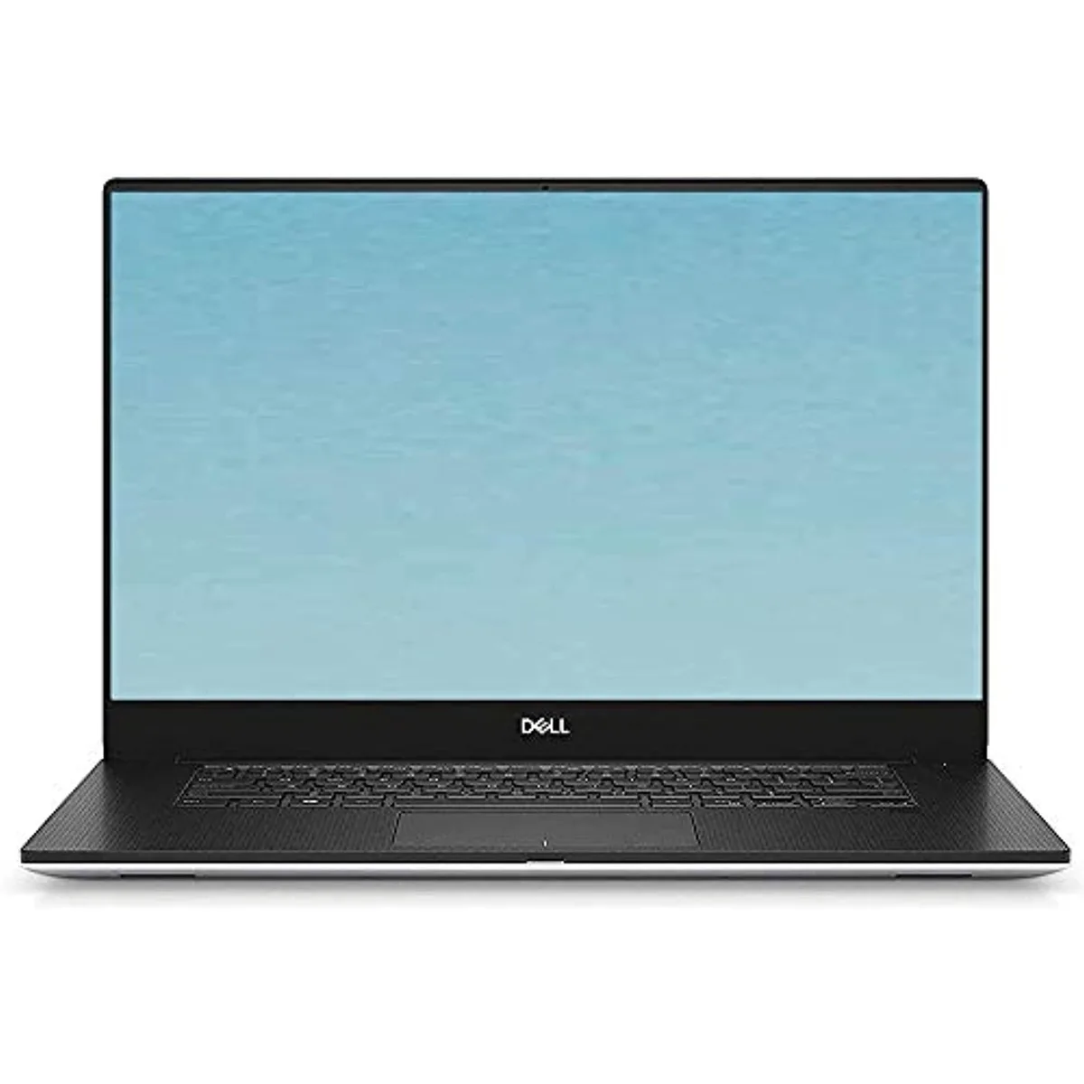 Silver aluminium Dell XPS 15 laptop, 15.6 inch 4K OLED screen, thin bezels, backlit keyboard, fingerprint reader
