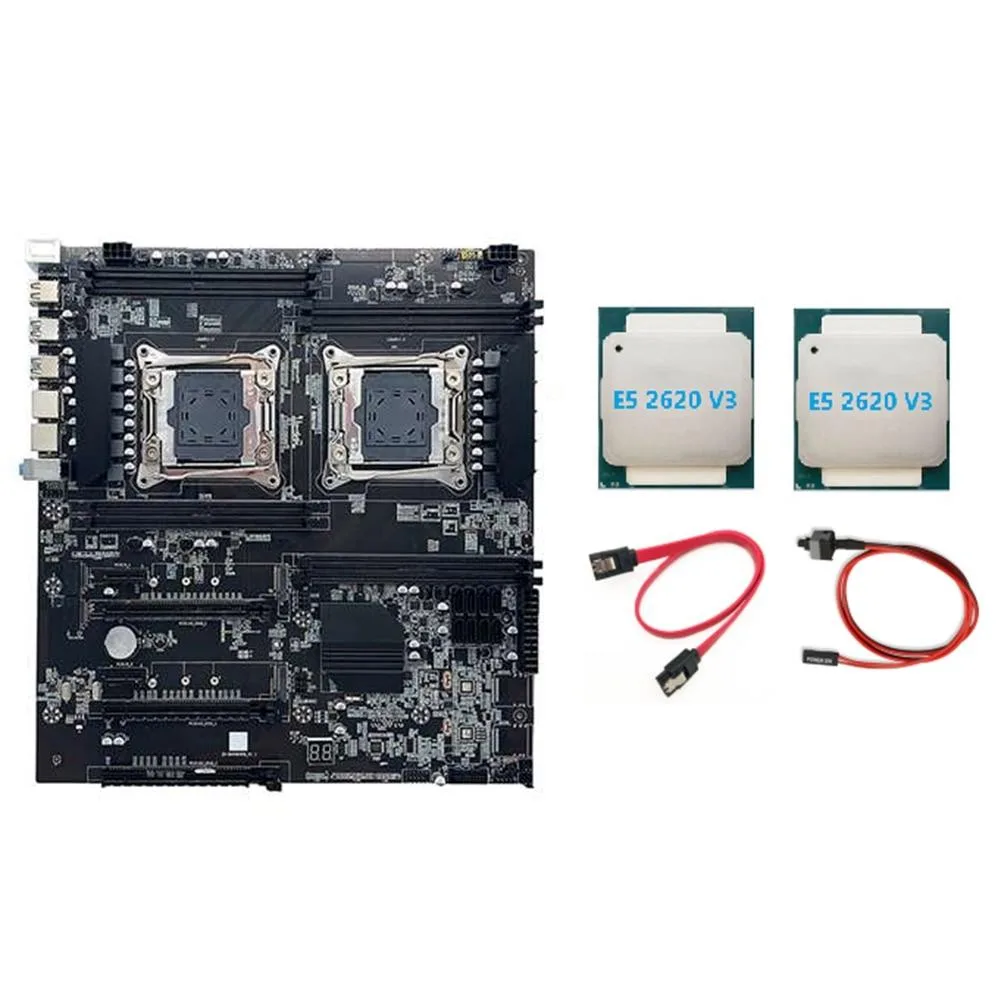 YINGHUA YINGHUA X99 Dual LGA2011-3 Server Motherboard with 2×E5-2620 V3 CPU — product photo
