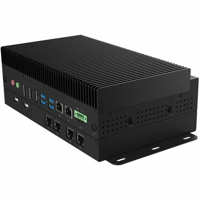 Compact silver desktop box, DIN rail bracket, small footprint