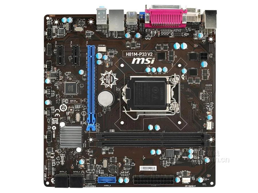 MSI MSI H81M-P33 V2 Intel H81 motherboard LGA 1150 DDR3 16GB Micro ATX — 商品写真