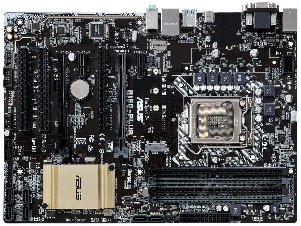 ATX motherboard with LGA 1151 socket and DDR4 slots