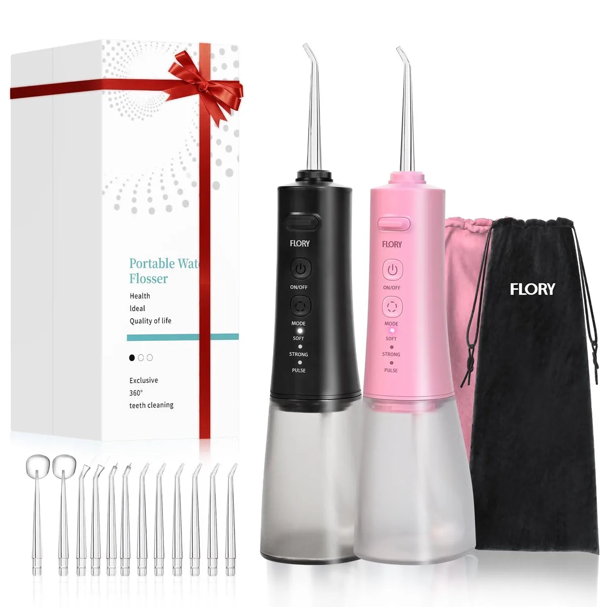  R FLORY WF95BKPK-2 2 Pack Water Flosser 300ml 12 Tips oral care — product photo
