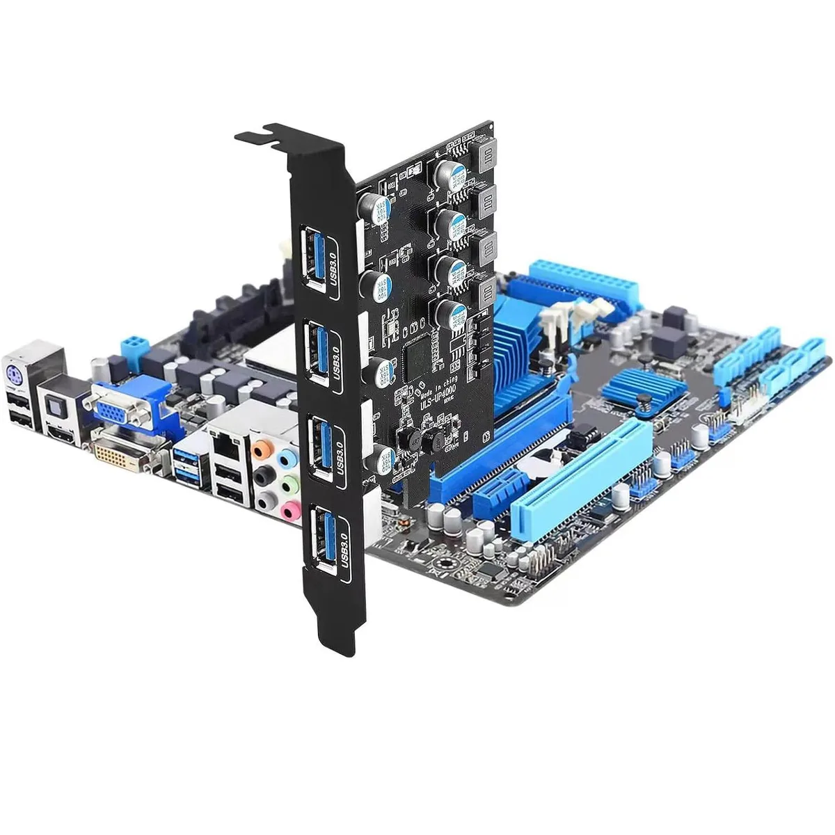 ESTONE ESTONE PCIE24ABK 4-Port Front PCIe USB 3.0 Hub Controller Adapter — preces foto