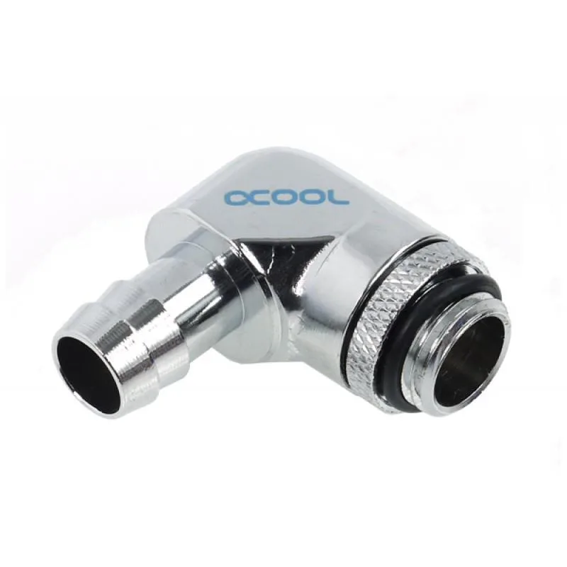 Alphacool Alphacool G1/4 3/8" 10mm 90° Revolvable Barbed Fitting Chrome 17135 — product photo