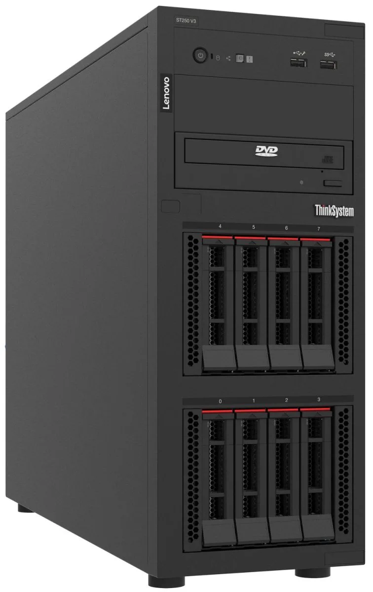 Lenovo Lenovo ThinkSystem ST250 V3 7DCEA01TNA rack server, Xeon E-2434 3.40 GHz, 16 GB RAM — photo du produit