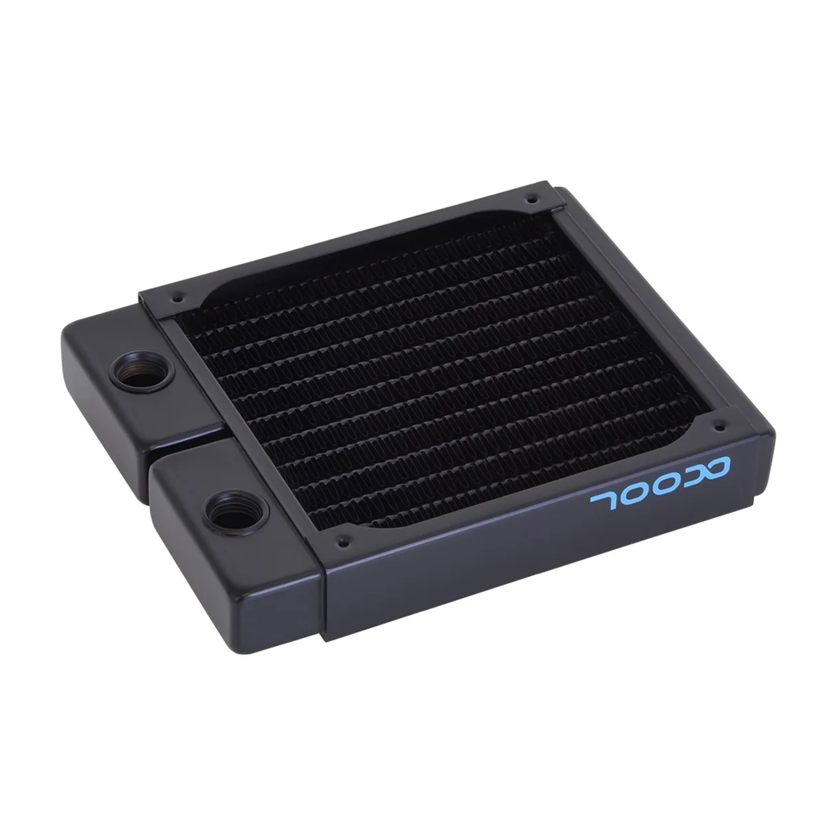 Black 120mm full-copper radiator, 25mm thick, two G1/4 ports, 15 FPI fins