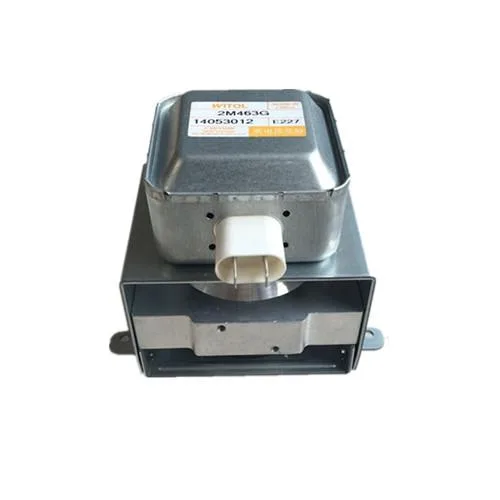 Rectangular silver metal unit with water cooling ports and cable connections