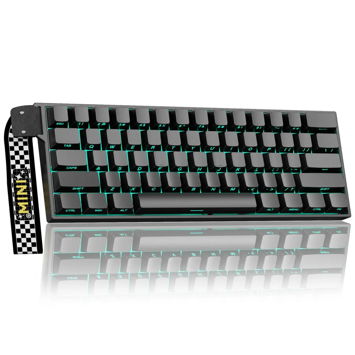 Compact 60% wireless keyboard in black with RGB backlighting