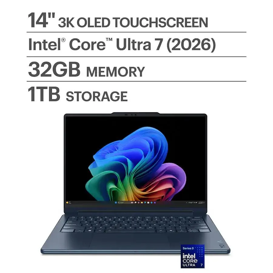 Cosmic Blue 14-inch convertible laptop with 3K OLED touchscreen