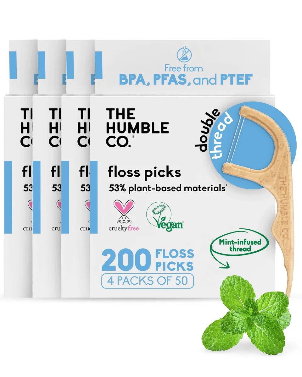  The Humble Co. 857035007708 Dual-Line Mint Floss Picks 200 — produktfoto