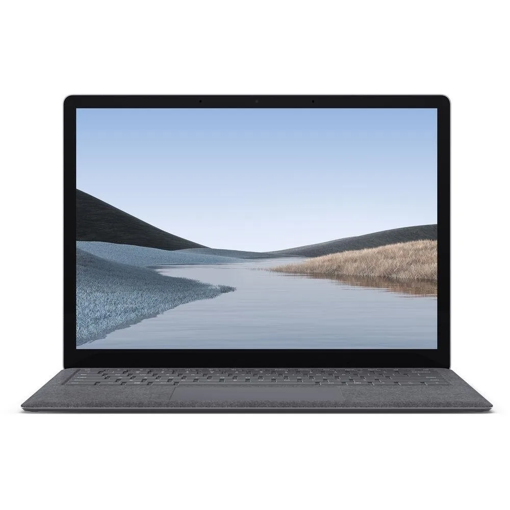 Platinum aluminium laptop with Alcantara palm rest, 13.5 inch touchscreen, USB-C and USB-A ports