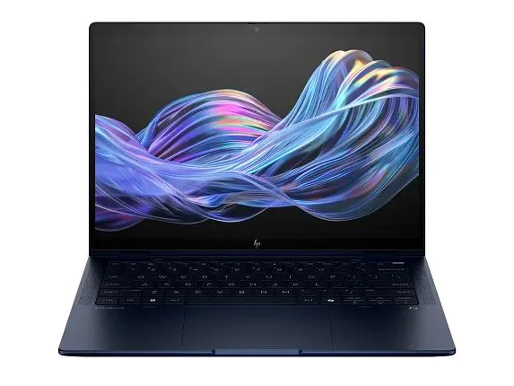 Silver 14 inch convertible laptop with flip hinge