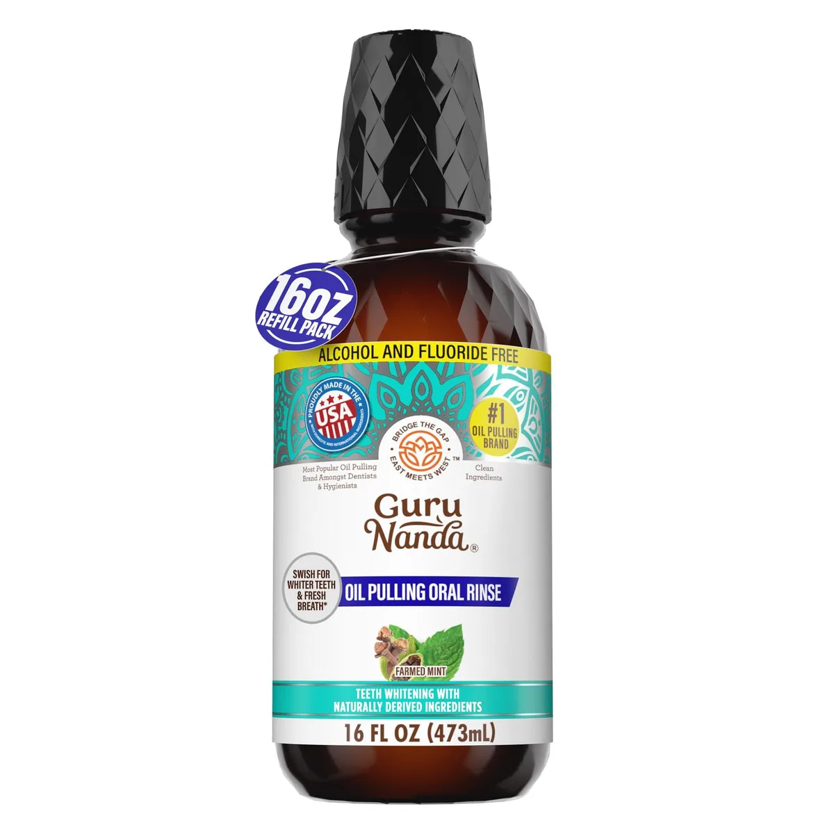  GuruNanda 03-05-16Z-08526-1 Mint Pulling Oil 16 fl oz oral care — 제품 사진