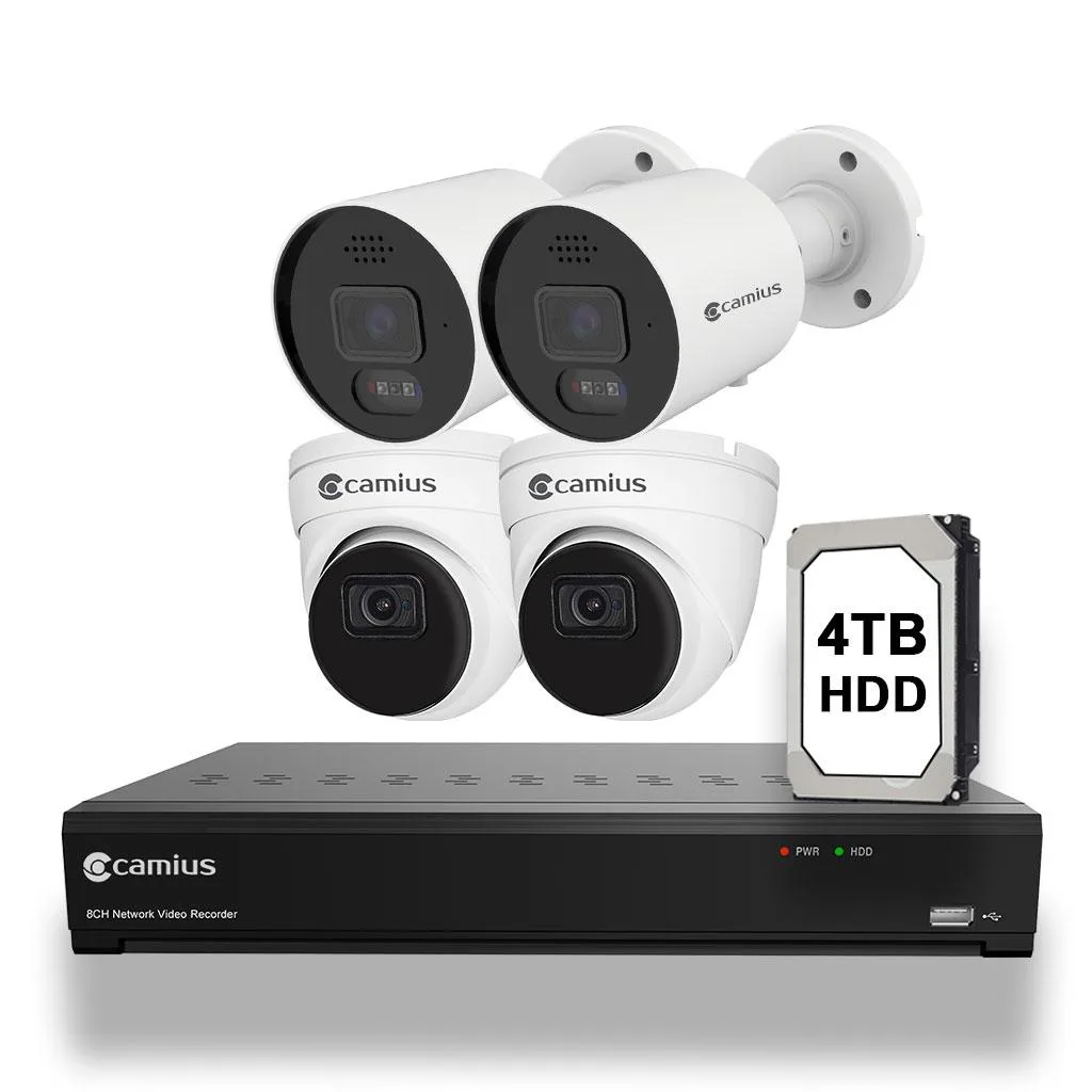 Camius Camius 4K PoE Surveillance Security System 8 Channel NVR 4TB 2 Spotlight 2 Dome Cameras — product photo