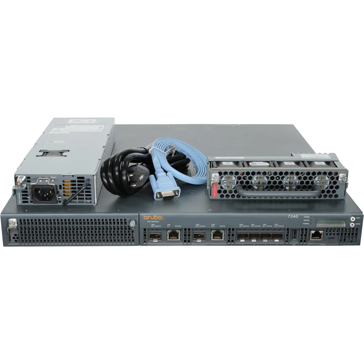 Silver 1U rack appliance with front ports and power supply visible